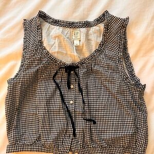 GAP x Doen Blue and White gingham crop top NEW